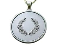 LKBEADS Olive Laurel Wreath Embossed Pendant Necklace Made in 925 Sterling Silver With Silver Plating 18" Cable Chain Round Shape Charm For Unisex Jewelry |LK_EMBO_00906