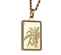 LKBEADS One Of The Bamboo Engraving Pendant Necklace Made In 925 Sterling Silver Gold Plated Charm With 18 "Cable Chain Handmade Jewelry For Men Women |LKD_EGP_00328