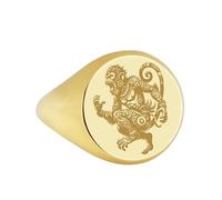 LKBEADS ozomatli signet ring| mesoamerican custom nahuatl jewelry| dainty aztec horoscope engraved pre-columbian jewelry| 925 sterling silver gold plated |LK_PDR_00120_5.5