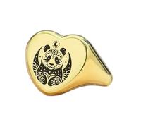 LKBEADS panda bear ring in heart shape | 925 sterling silver gold plated | gift jewelry,vintage style signet ring's hypoallergenic handmade jewellery|LK_PDR_01165_5.5