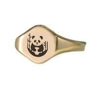 LKBEADS panda ring in hexagon shape | 925 sterling silver gold plated | gift jewelry,vintage style signet ring's hypoallergenic handmade jewellery|LK_PDR_01045_11