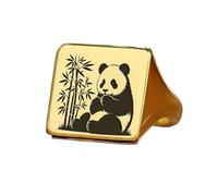 LKBEADS panda ring in square shape | 925 sterling silver gold plated | gift jewelry,vintage style signet ring's hypoallergenic handmade jewellery|LK_PDR_01168_8.5