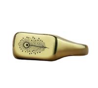 LKBEADS peacock feather ring in rectangle shape | 925 sterling silver gold plated | gift jewelry,vintage style signet ring's hypoallergenic jewellery|LK_PDR_01012_7.5