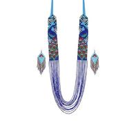 LKBEADS Peacock Feathers Ukrainian Gerdan Necklace With Earring Set Seed Beads Traditional Jewellery Multi Color Handmade Strand Beaded Ukrain Jewelry |LK_UKRN_1114