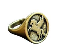 LKBEADS pegasus ring| fallen horse with wings signet ring woman| greek mythology jewelry| flying pinky men| mystical gift for him & her| 925 sterling silver gold plated |LK_PDR_00355_7