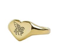 LKBEADS pegasus ring in heart shape | 925 sterling silver gold plated | gift jewelry,vintage style signet ring's hypoallergenic handmade jewellery|LK_PDR_01704_11