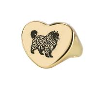 LKBEADS persian cat ring in heart shape | 925 sterling silver gold plated | gift jewelry,vintage style signet ring's hypoallergenic handmade jewellery|LK_PDR_01103_10