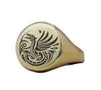LKBEADS phoenix ring in round shape | 925 sterling silver silver plated | gift jewelry,vintage style signet ring's hypoallergenic handmade jewellery|LK_PDR_01802_10.5