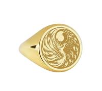 LKBEADS phoenix signet ring| immortality symbol fire bird talisman mythical creature engraved custom rebirth jewelry| 925 sterling silver gold plated |LK_PDR_00034_6.5