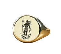 LKBEADS poseidon ring in round shape | 925 sterling silver gold plated | gift jewelry,vintage style signet ring's hypoallergenic handmade jewellery|LK_PDR_01790_10.5
