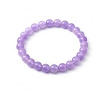 LKBEADS Purple Amethyst Jade Beaded Bracelet Stretch Elastic Unisex Jewelry Round Beads Matte Finish Fashion Accessory Healing Energy Meditation Yoga Gift for Men Women