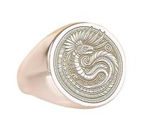 LKBEADS quetzalcoatl signet ring aztec feathered serpent| sterling silver| 925 sterling silver silver plated |LK_PDR_00696_10