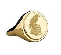 LKBEADS raven signet ring| bird jewelry| oval engraved gothic crow mysterious pagan charm| 925 sterling silver gold plated |LK_PDR_00404_12