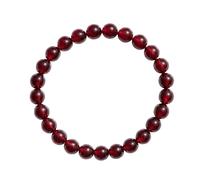 LKBEADS Red Garnet Quartz Bracelet for Men & Women 8mm Round Smooth Gemstone Beads Stretchable Crystal Healing Bracelets 7 Inch Handmade Bracelet |LK_1B_00028