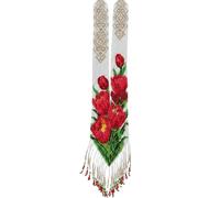 LKBEADS Red Rose Ukrainian Gerdan Necklace Seed Beads Traditional Jewellery Multi Color Handmade Strand Beaded Ukrain Jewelry |LK_UKRN_0987