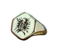 LKBEADS rockstar ring in hexagon shape | 925 sterling silver silver plated | gift jewelry,vintage style signet ring's hypoallergenic handmade jewellery|LK_PDR_01864_10.5