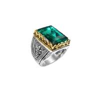 LKBEADS Royal Heritage Garnet Signet Ring 316L Stainless Steel Silver Plated Adjustable Size Jewelry With Green Garnet Stone Rings For Evrey Ocasion Jewellery|LK_SLF_CHR_0173_RR