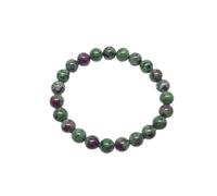 LKBEADS Ruby Zoisite Bracelet For Women Men Unisex 7 Inch Stretch Beaded Crystal Jewelry Healing Energy Growth Balance Meditation Gift