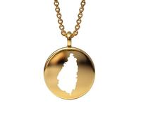 LKBEADS Saint Lucia Map Pendant Necklace 925 Sterling Silver Round Charm Jewelry for Men Women 18 Inch Cable Travel Souvenir Gift Minimalist Map Jewelry |LKN_MAP_00646