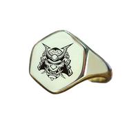 LKBEADS samurai mask ring in hexagon shape | 925 sterling silver silver plated | gift jewelry,vintage style signet ring's hypoallergenic handmade jewellery|LK_PDR_01433_7.5