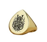 LKBEADS samurai ring in pear shape | 925 sterling silver gold plated | gift jewelry,vintage style signet ring's hypoallergenic handmade jewellery|LK_PDR_01742_7