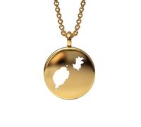 LKBEADS Sao tome and principe Map Pendant Necklace 925 Sterling Silver Round Charm Jewelry 18 Inch Cable Travel Souvenir Gift Minimalist Map Jewelry |LKN_MAP_00642