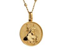 LKBEADS Scottish Thistle Engraved Coin Pendant Necklace 24mm with 18 Inch Cable Chain | Sterling Silver Gold Plated | Unisex Gift Jewelry|LK_PNDN_1443