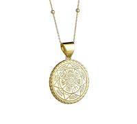 LKBEADS Seven Arch Angels Engraved Coin Pendant Necklace 24mm with 18 Inch Cable Chain | Sterling Silver Gold Plated | Unisex Gift Jewelry|LK_PNDN_1472