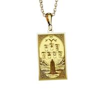 LKBEADS Seven Of Cups Engraving Pendant Necklace Made In 925 Sterling Silver Gold Plated Charm With 18 "Cable Chain Handmade Jewelry For Men Women |LKD_EGP_00086