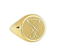 LKBEADS sigil of lucifer ring| occult amulet| hidden knowledge symbol signet| enlightenment charm| custom goth jewelry| engraved ring| 925 sterling silver gold plated |LK_PDR_00234_5.5