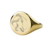 LKBEADS snake & moon ring in round shape | 925 sterling silver gold plated | gift jewelry,vintage style signet ring's hypoallergenic handmade jewellery|LK_PDR_01147_12