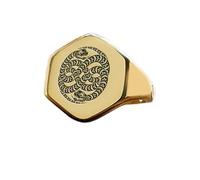 LKBEADS snake ring in hexagon shape | 925 sterling silver gold plated | gift jewelry,vintage style signet ring's hypoallergenic handmade jewellery|LK_PDR_01128_12