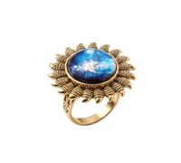 LKBEADS Solar Galaxy Statement Ring 316L Stainless Steel Gold Plated Adjustable Size Rings Jewelry For Evrey Ocasion Jewellery |LK_SLF_CHR_0358_RR