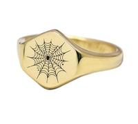 LKBEADS spider cobweb ring in hexagon shape | 925 sterling silver gold plated | gift jewelry,vintage style signet ring's hypoallergenic handmade jewellery|LK_PDR_01081_6