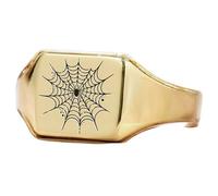 LKBEADS spider cobweb ring in square shape | 925 sterling silver gold plated | gift jewelry,vintage style signet ring's hypoallergenic handmade jewellery|LK_PDR_00987_11.5