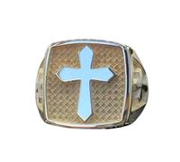 LKBEADS square cross signet ring| christian ring| 925 sterling silver silver plated |LK_PDR_00821_6.5