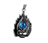 LKBEADS Stainless Steel Dragon Skull 45X28mm Pendant Silver Plated Charm Necklace Without Chain Handmade For Men & Women Power Symbol Meaningful Jewelry |LK_SSC_0198