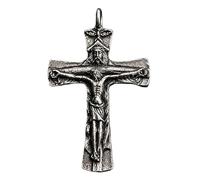 LKBEADS Stainless Steel Jesus Cross 62X40mm Pendant Silver Plated Charm Necklace Without Chain Handmade For Men & Women Power Symbol Meaningful Jewelry |LK_SSC_0092