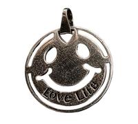LKBEADS Stainless Steel Love Life Smile 30X30mm Pendant Silver Plated Charm Necklace Without Chain Handmade For Men & Women Power Symbol Meaningful Jewelry |LK_SSC_0056