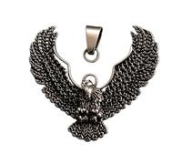 LKBEADS Stainless Steel Soaring Eagle 46X35mm Pendant Silver Plated Charm Necklace Without Chain Handmade For Men & Women Power Symbol Meaningful Jewelry |LK_SSC_0045