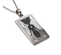 LKBEADS Star Tarot Engraving Pendant Necklace Made In 925 Sterling Silver Silver Plated Charm With 18 "Cable Chain Handmade Jewelry For Men Women |LKD_EGP_00211