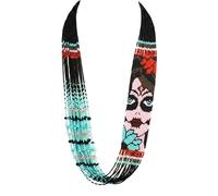 LKBEADS Sugar Skull Ukrainian Gerdan Necklace Seed Beads Traditional Jewellery Multi Color Handmade Strand Beaded Ukrain Jewelry |LK_UKRN_0028
