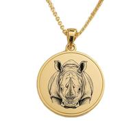 LKBEADS Sword Throne Engraving Pendant Necklace Round Shape Made In 925 Sterling Silver Gold Plated Charm With 18 "Cable Chain Handmade Jewelry For Men Women |LKD_EGP_00697