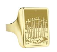 LKBEADS ten of swords tarot signet ring| trionfi engraved -waite card charm| magic occult jewelry| 925 sterling silver gold plated |LK_PDR_00275_7.5