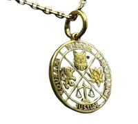 LKBEADS The Cardinal Virtues Embossed Pendant Necklace Made in 925 Sterling Silver With Gold Plating 18" Cable Chain Round Shape Charm For Unisex Jewelry |LK_EMBO_00331