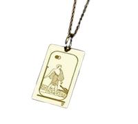 LKBEADS The Crocodile Tarot Card Engraving Pendant Necklace Made In 925 Sterling Silver Gold Plated Charm With 18 "Cable Chain Handmade Jewelry For Men Women |LKD_EGP_00183