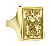 LKBEADS the devil tarot card ring| rectangle death moon lovers ring| 925 sterling silver gold plated |LK_PDR_00264_6