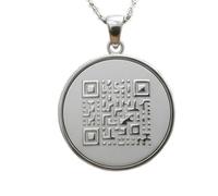 LKBEADS The Digital Code Embossed Pendant Necklace Made in 925 Sterling Silver With Silver Plating 18" Cable Chain Round Shape Charm For Unisex Jewelry |LK_EMBO_00961