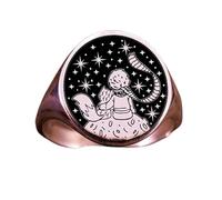 LKBEADS the little prince ring| literary signet ring women| book lovers pinky men| fox gift for her and him| birthday surprise| 925 sterling silver silver plated |LK_PDR_00348_10.5