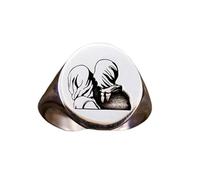 LKBEADS the lovers signet ring| by rené magritte| art pinky ring men| artist painter jewelry women| everyday gift| aesthetic accessory| 925 sterling silver silver plated |LK_PDR_00375_7